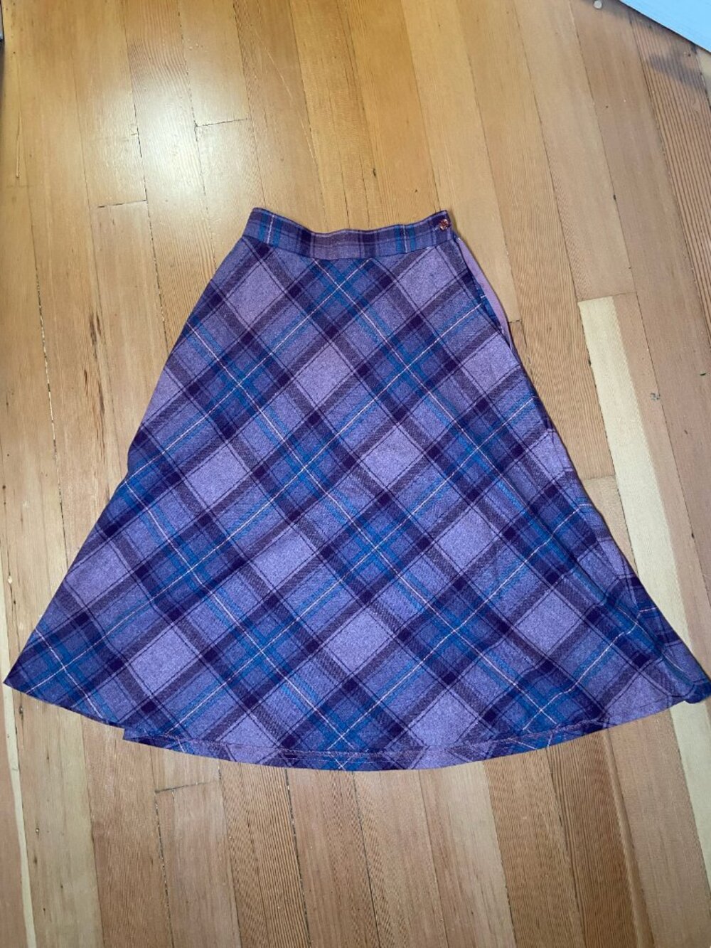 Vintage purple plaid skirt